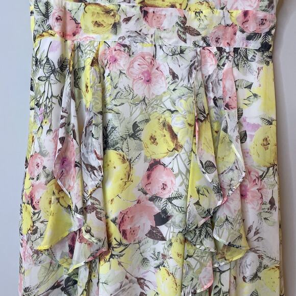 INC Floral Bouquet Lace Midi Dress Ruffle Handkerchief Sleeveless Trip 16 Plus - Picture 8 of 12